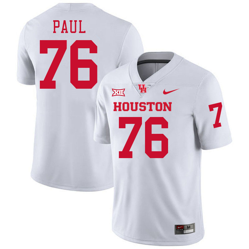 Patrick Paul Houston Jersey,Houston Cougars #76 Patrick Paul Jersey Youth College Uniforms-White